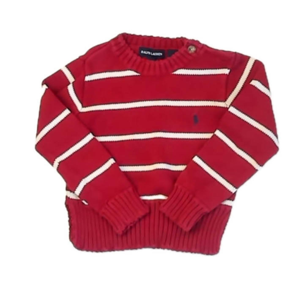 Ralph Lauren Boys Red Stripe Sweater size: 3T